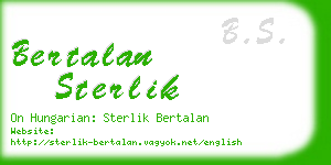 bertalan sterlik business card